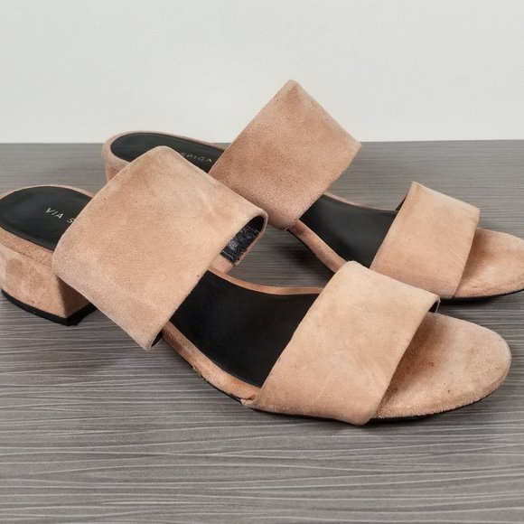 Via Spiga Galene Slide Sandal, Salmon Suede, Womens Size 7.5 M / 37.5 - Picture 3 of 10